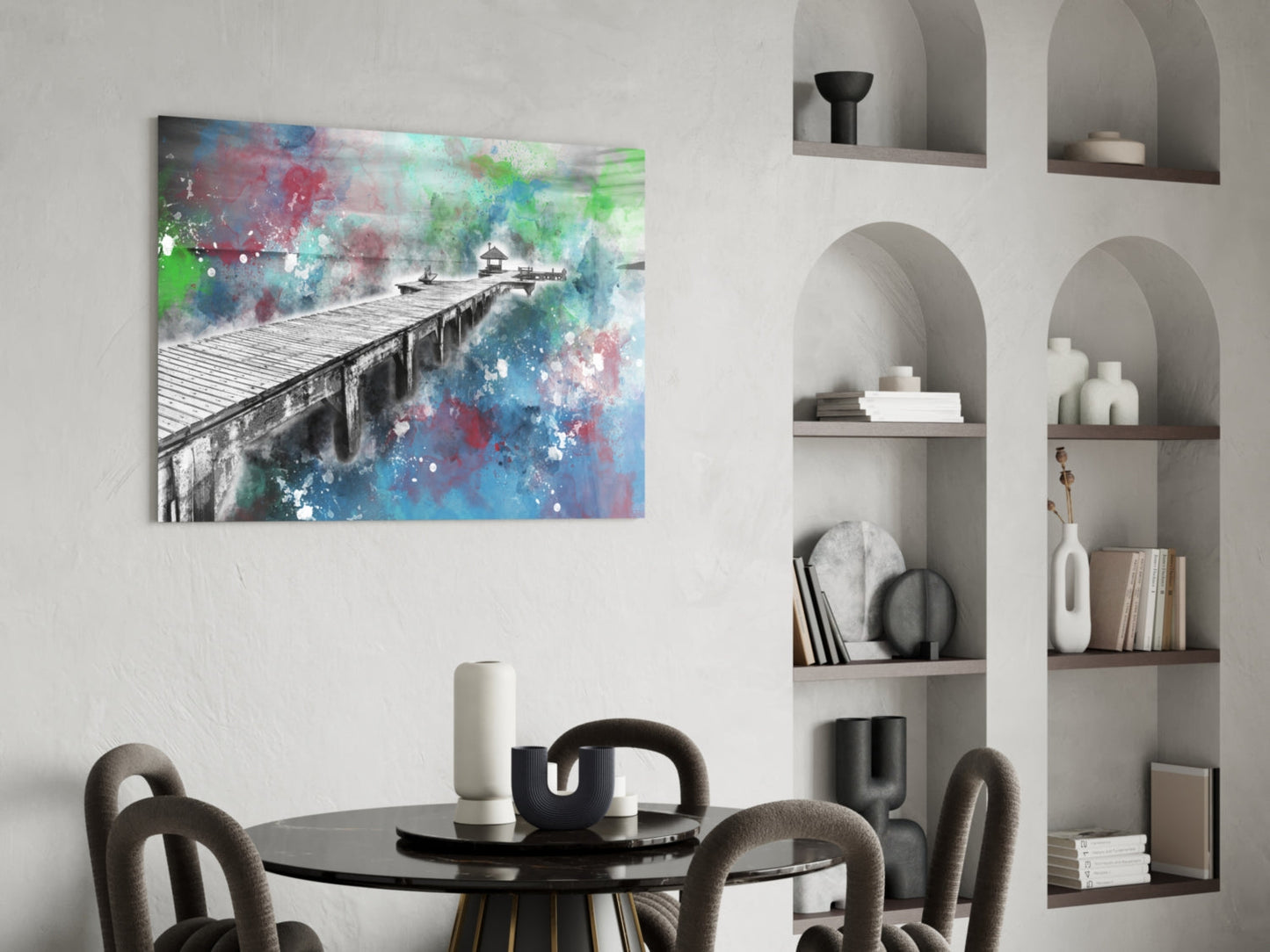 Splattered Paint Pier Glass Wall Art