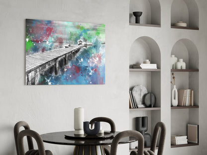 Splattered Paint Pier Glass Wall Art