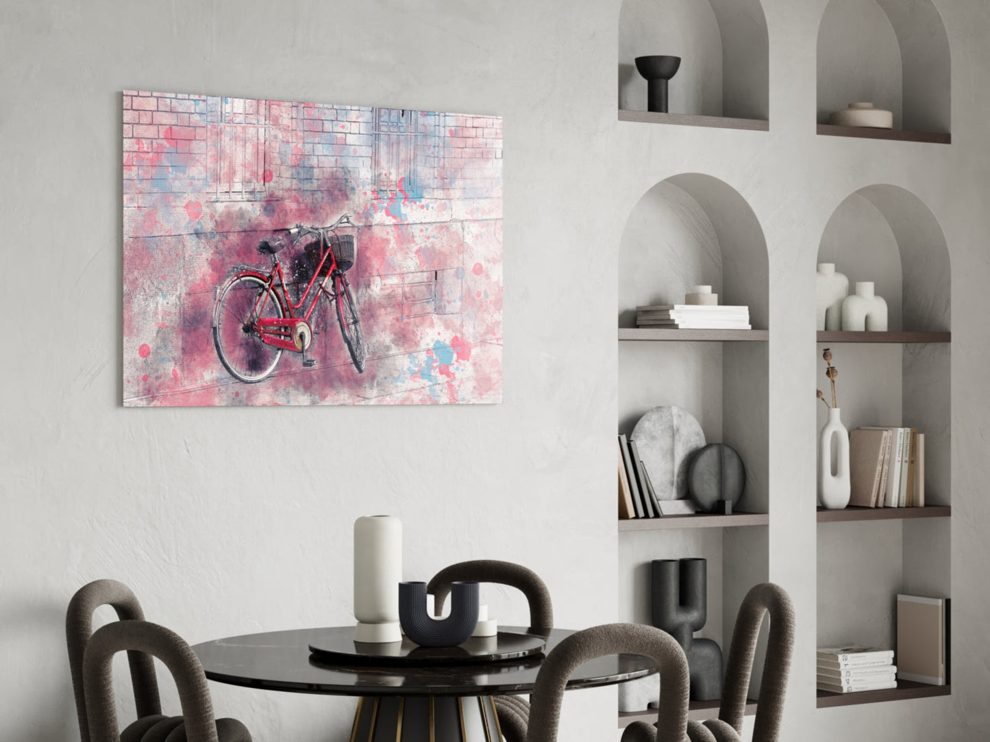 Watercolor Bicycle Glass Wall Art