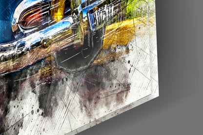Vintage Convertible Sketch Glass Wall Art
