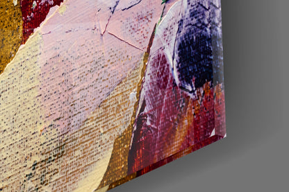 Palette Knife Multicolor Abstract Glass Wall Art