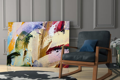 Palette Knife Multicolor Abstract Glass Wall Art