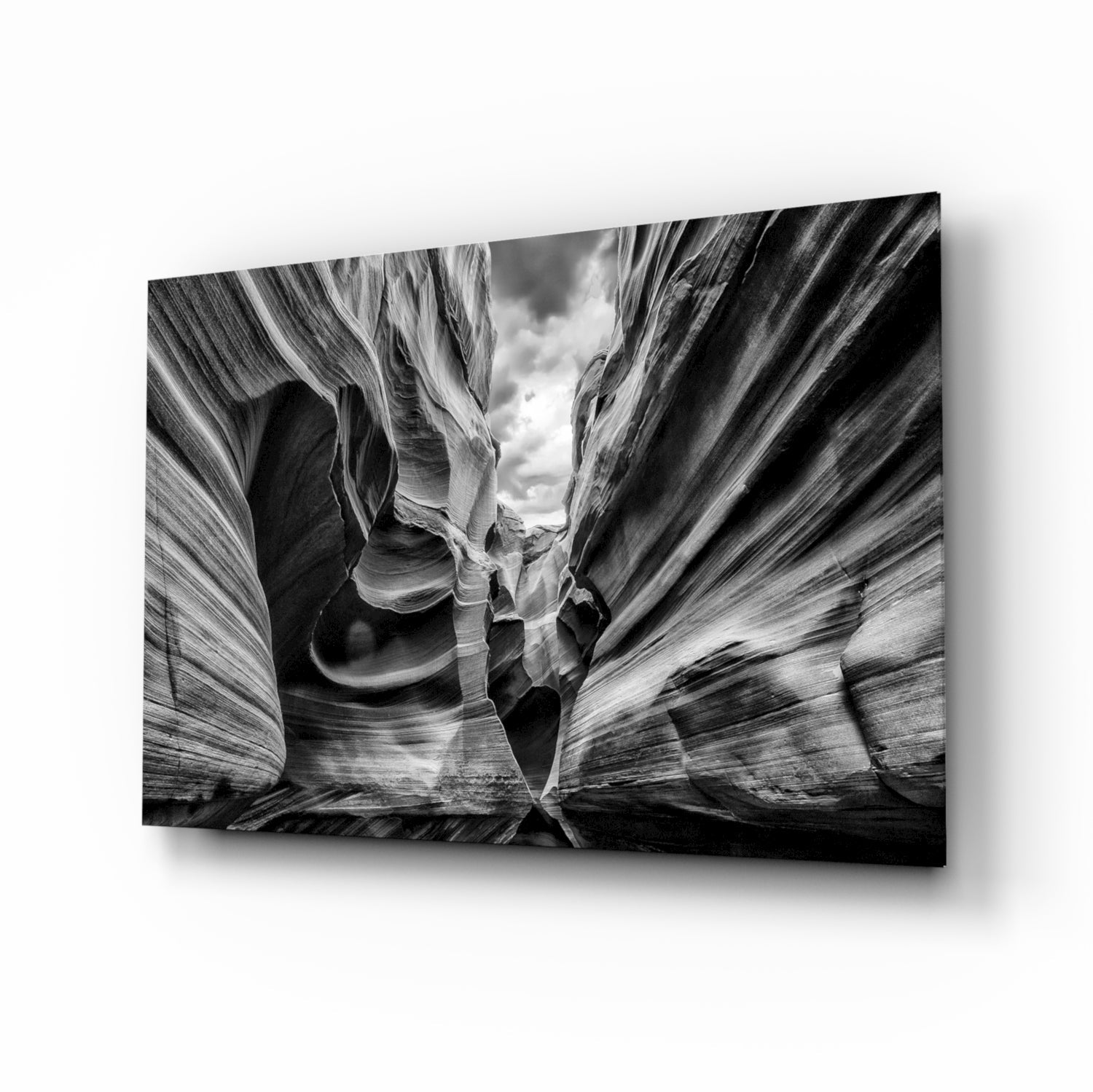 Grand Canyon glass wall art black and white photography