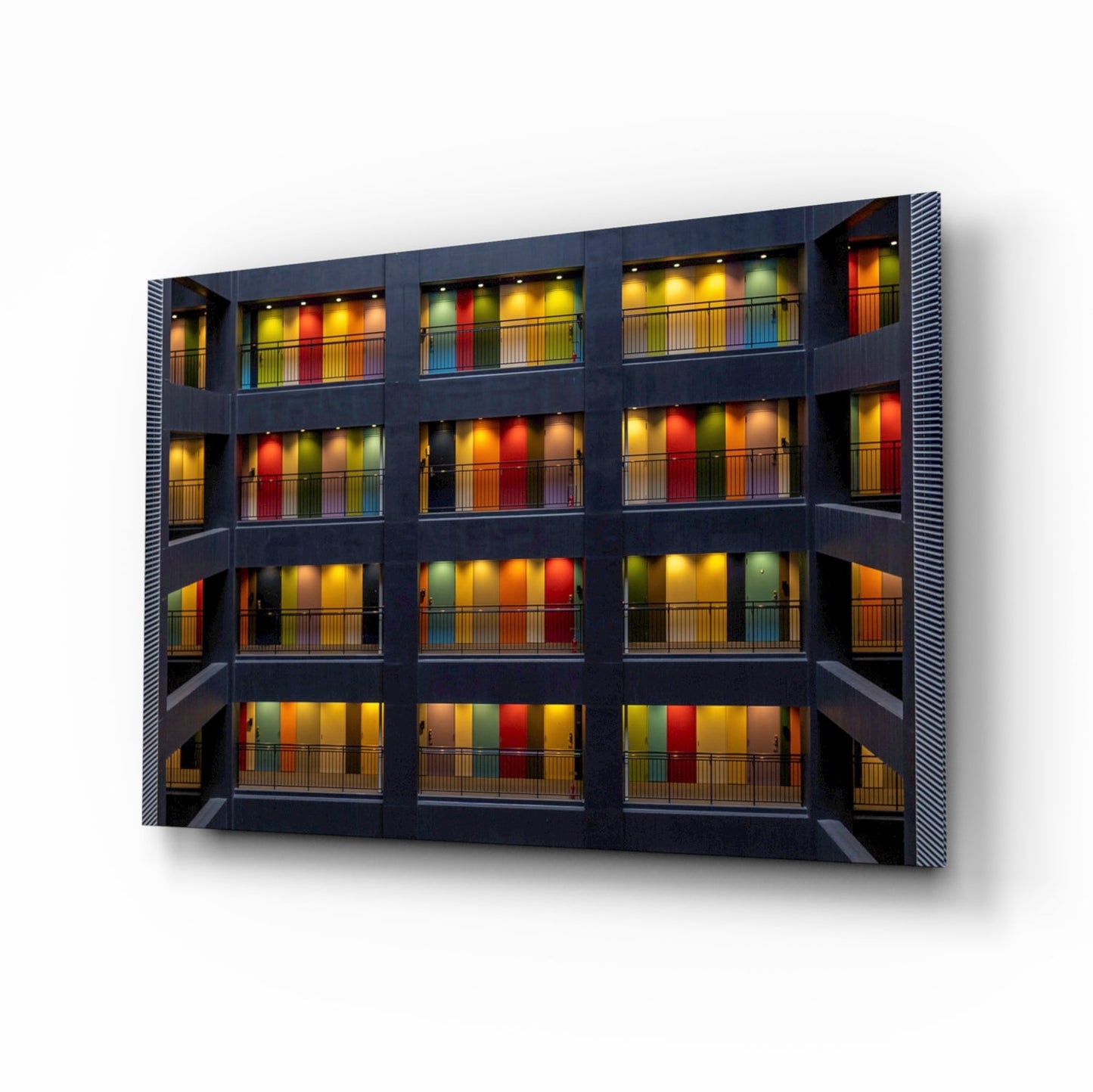Colored Doors urban glass wall art
