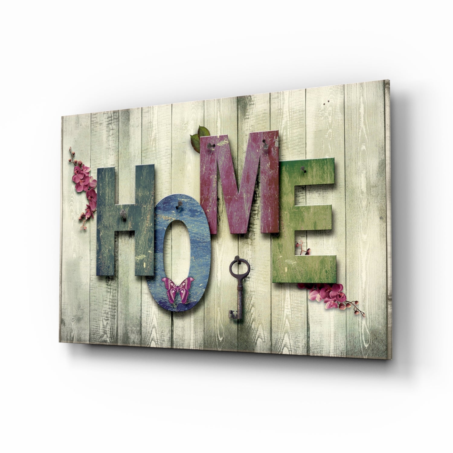 Rustic Home Letters farmhouse glass wall art