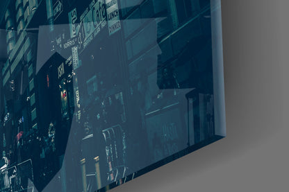 New York Skyscraper Canyon Glass Wall Art