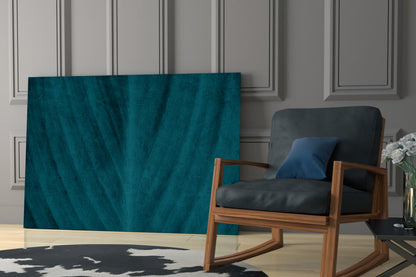 Teal Leaf Texture Glass Wall Art