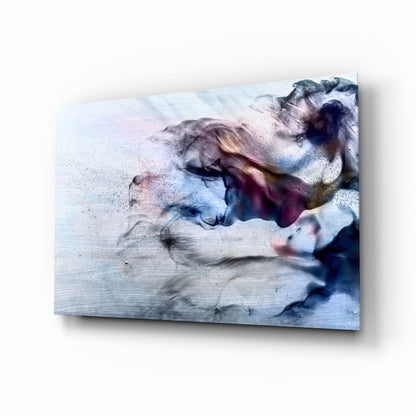 Pastel ink drift glass wall art