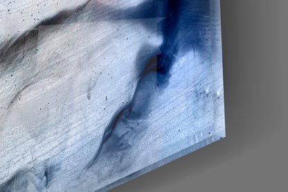 Pastel Ink Drift on Gray Glass Wall Art