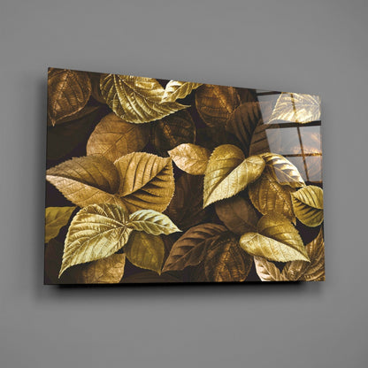 Yellow Leaf Glass Wall Art