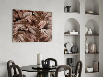 Bronze Tropical Leaf Glass Wall Art