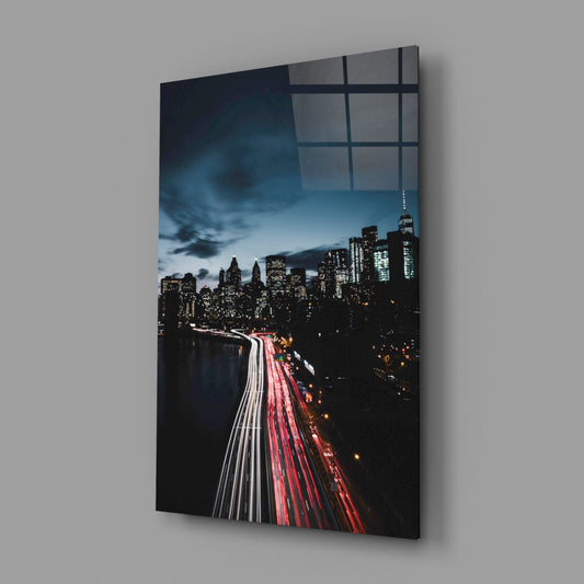 Manhattan Skyline Glass Wall Art