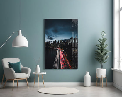 Manhattan Skyline Glass Wall Art