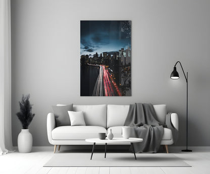 Manhattan Skyline Glass Wall Art