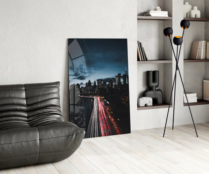 Manhattan Skyline Glass Wall Art