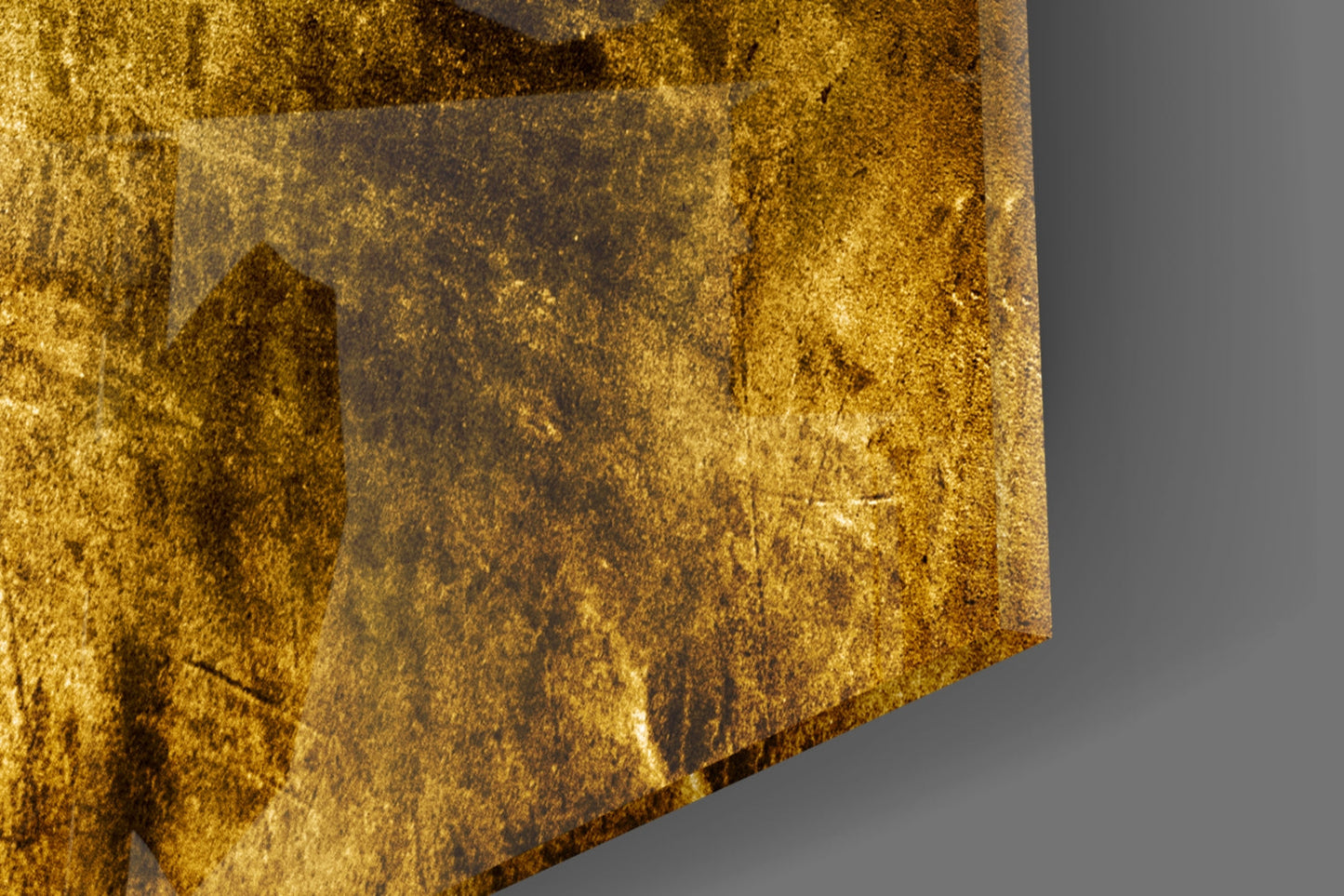 Golden Grunge Glass Wall Art