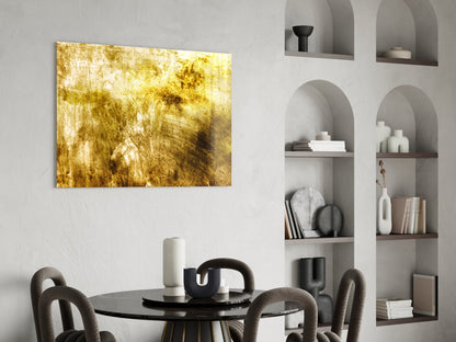 Golden Grunge Glass Wall Art