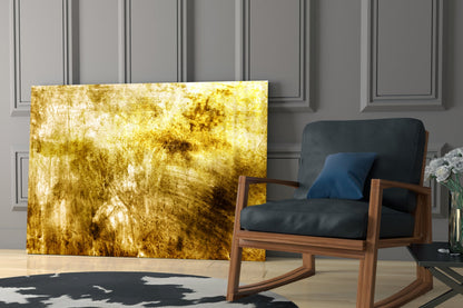 Golden Grunge Glass Wall Art