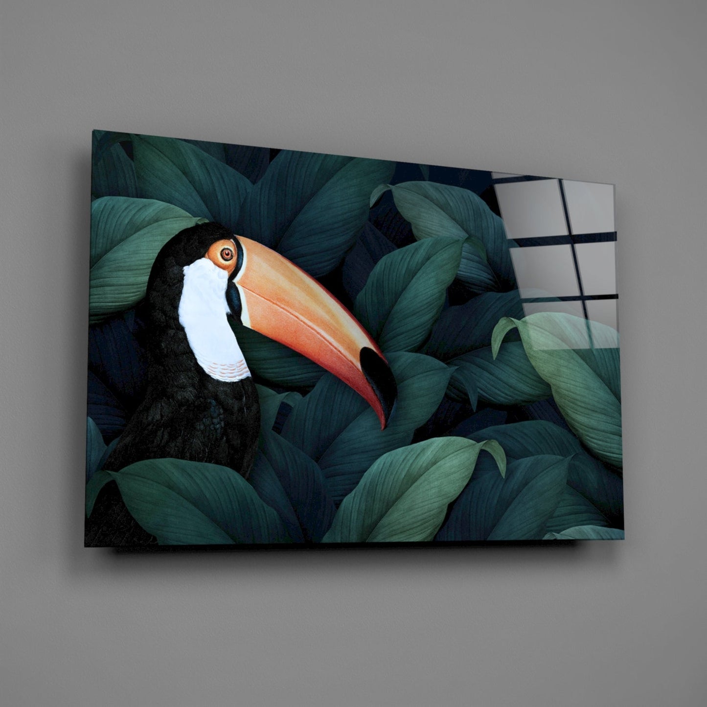 Toucan Glass Wall Art Tropical Bird Print