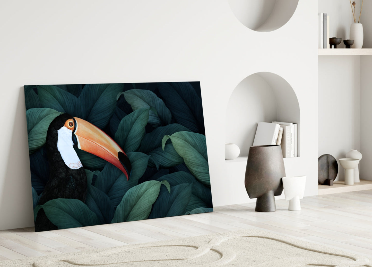 Toucan Glass Wall Art Tropical Bird Print