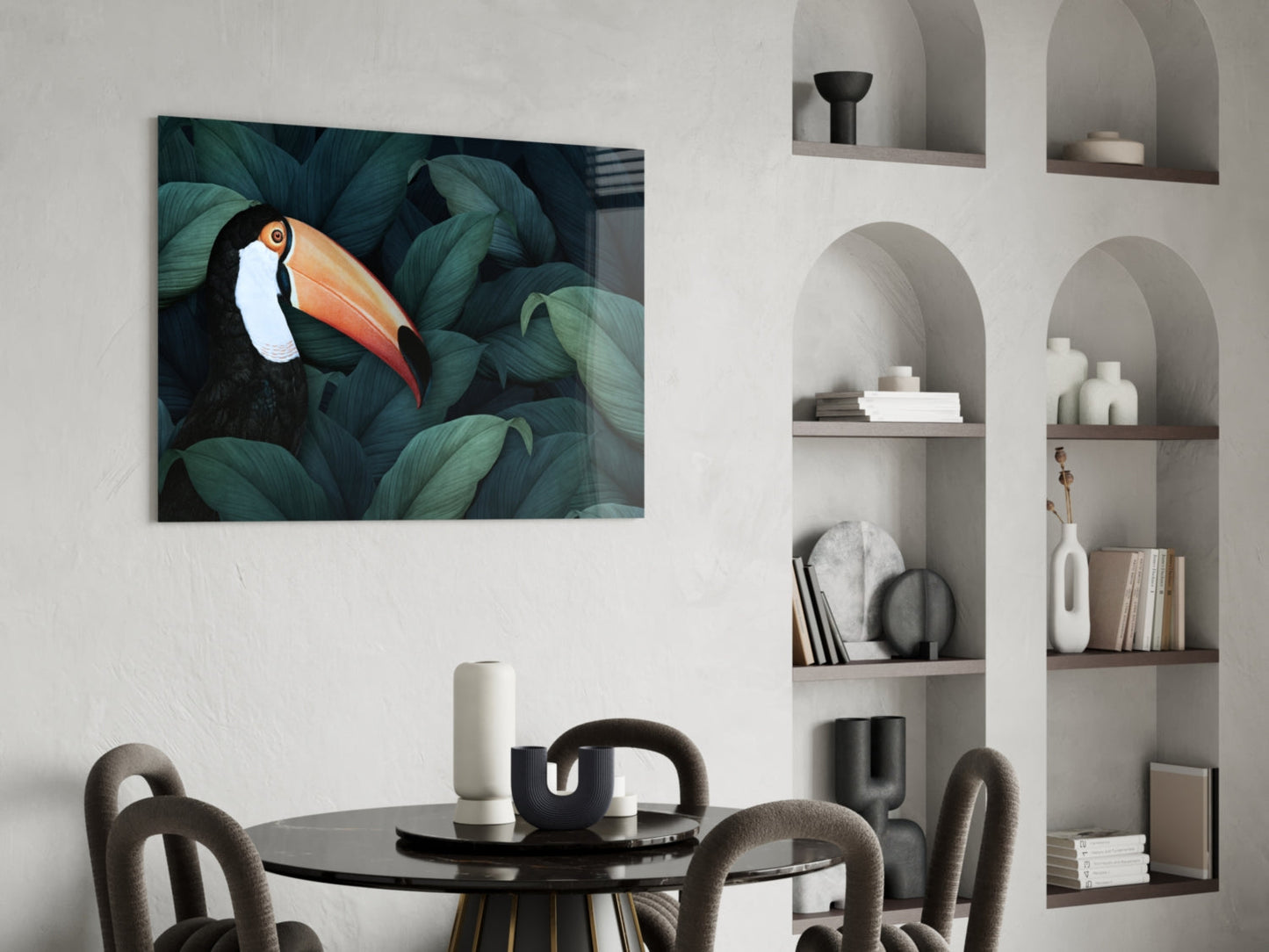 Toucan Glass Wall Art Tropical Bird Print