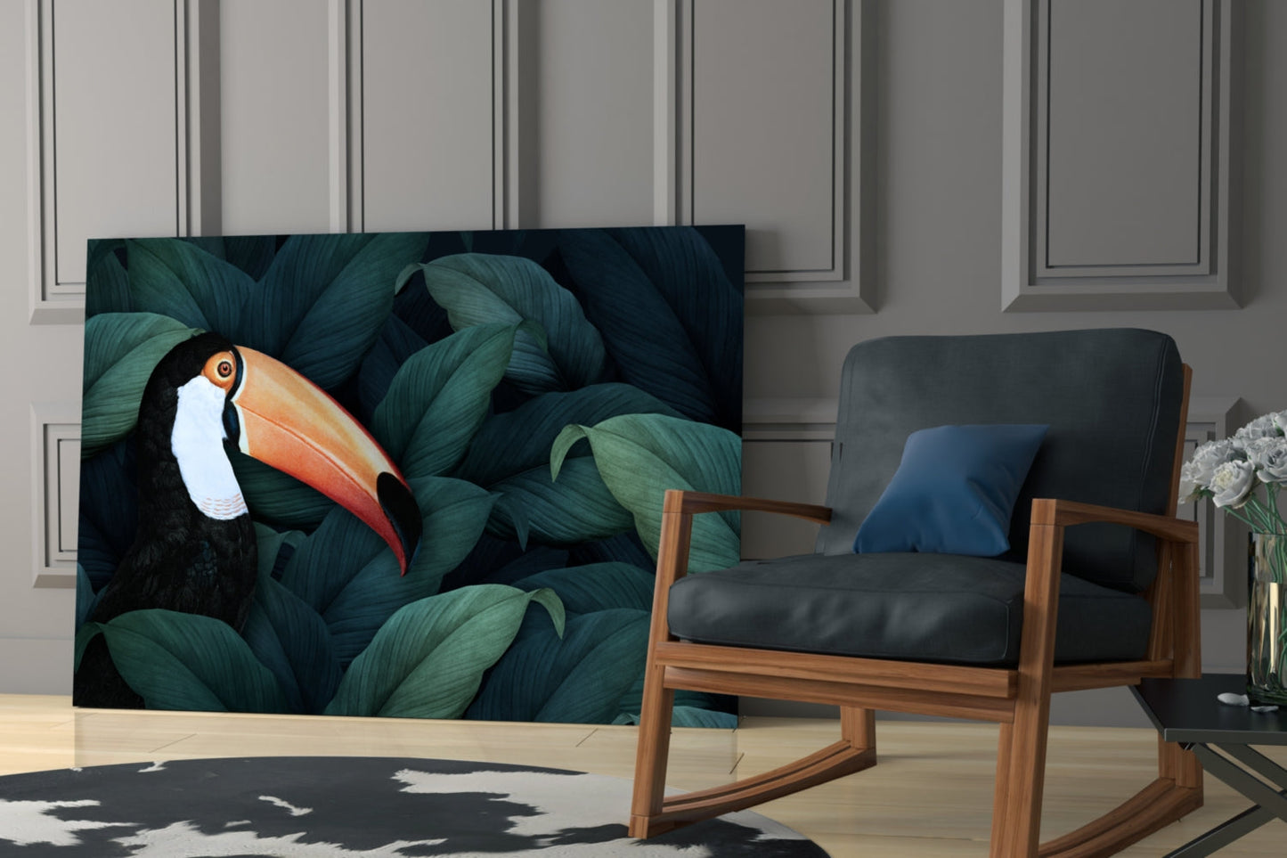 Toucan Glass Wall Art Tropical Bird Print