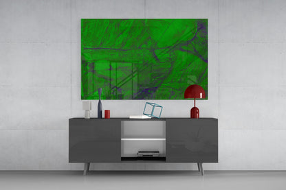 Emerald Cracked Paint Glass Wall Art
