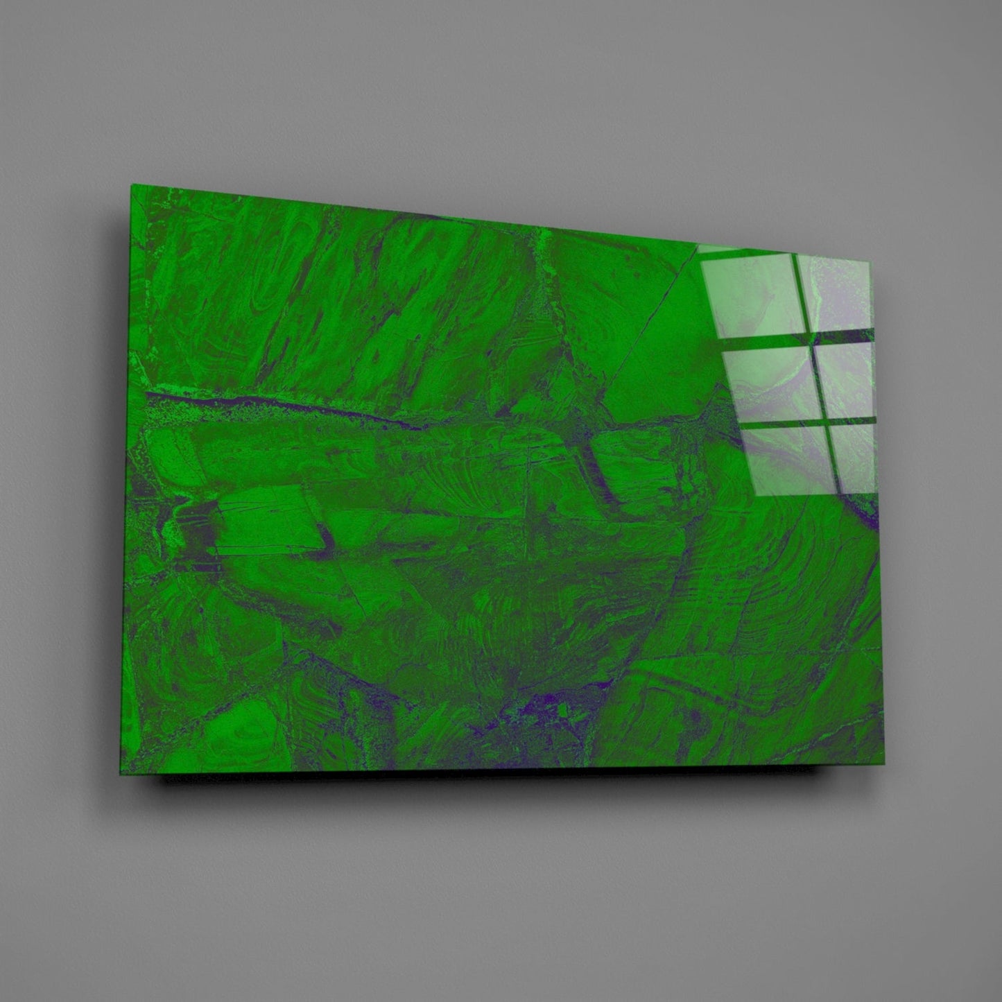 Emerald Cracked Paint Glass Wall Art