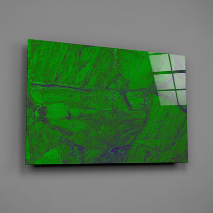 Emerald Cracked Paint Glass Wall Art