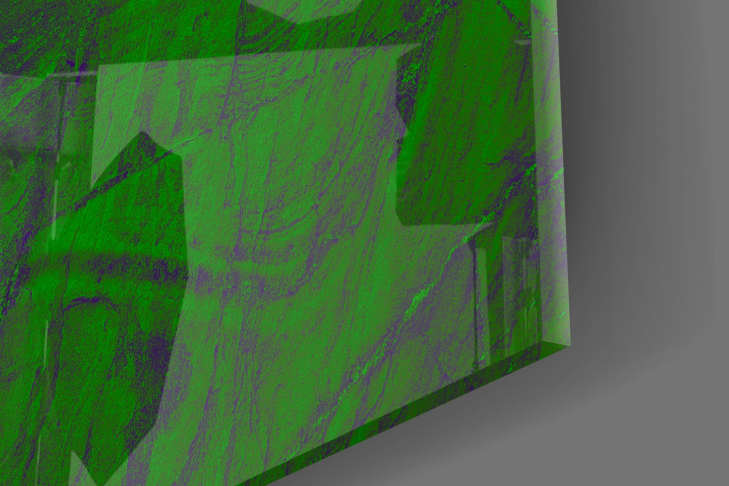 Emerald Cracked Paint Glass Wall Art