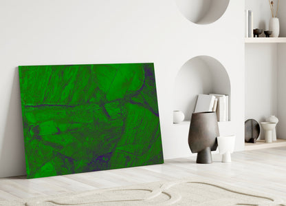 Emerald Cracked Paint Glass Wall Art