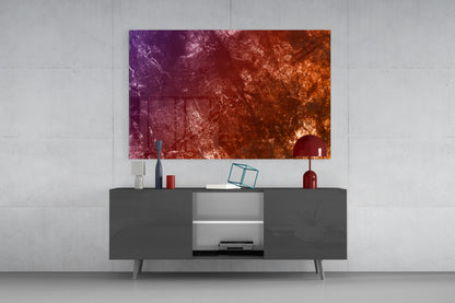 Violet Copper Abstract Glass Wall Art