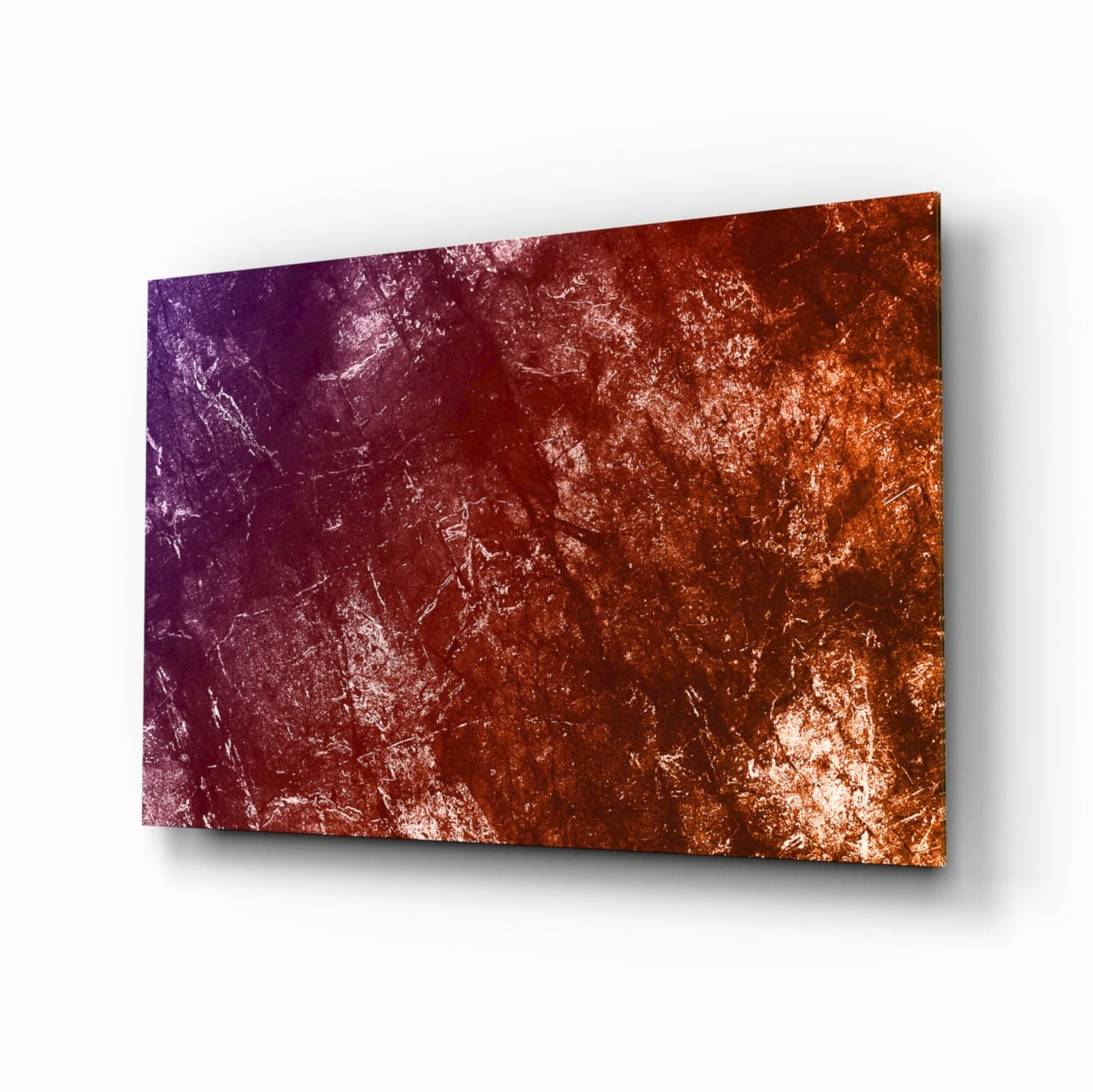Violet copper gradient abstract tempered glass wall art