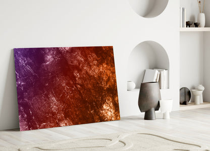 Violet Copper Abstract Glass Wall Art