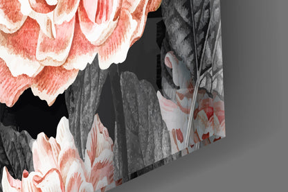 Vintage Peony Glass Wall Art