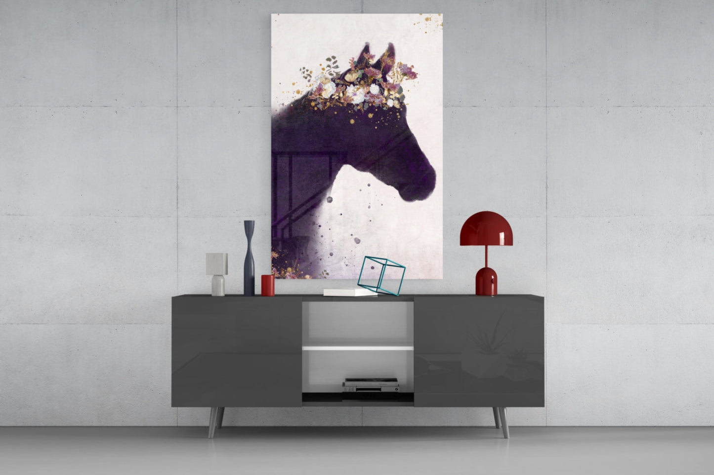 Horse Silhouette Glass Wall Art