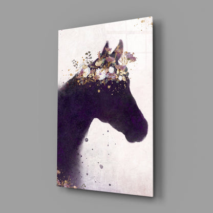Horse Silhouette Glass Wall Art