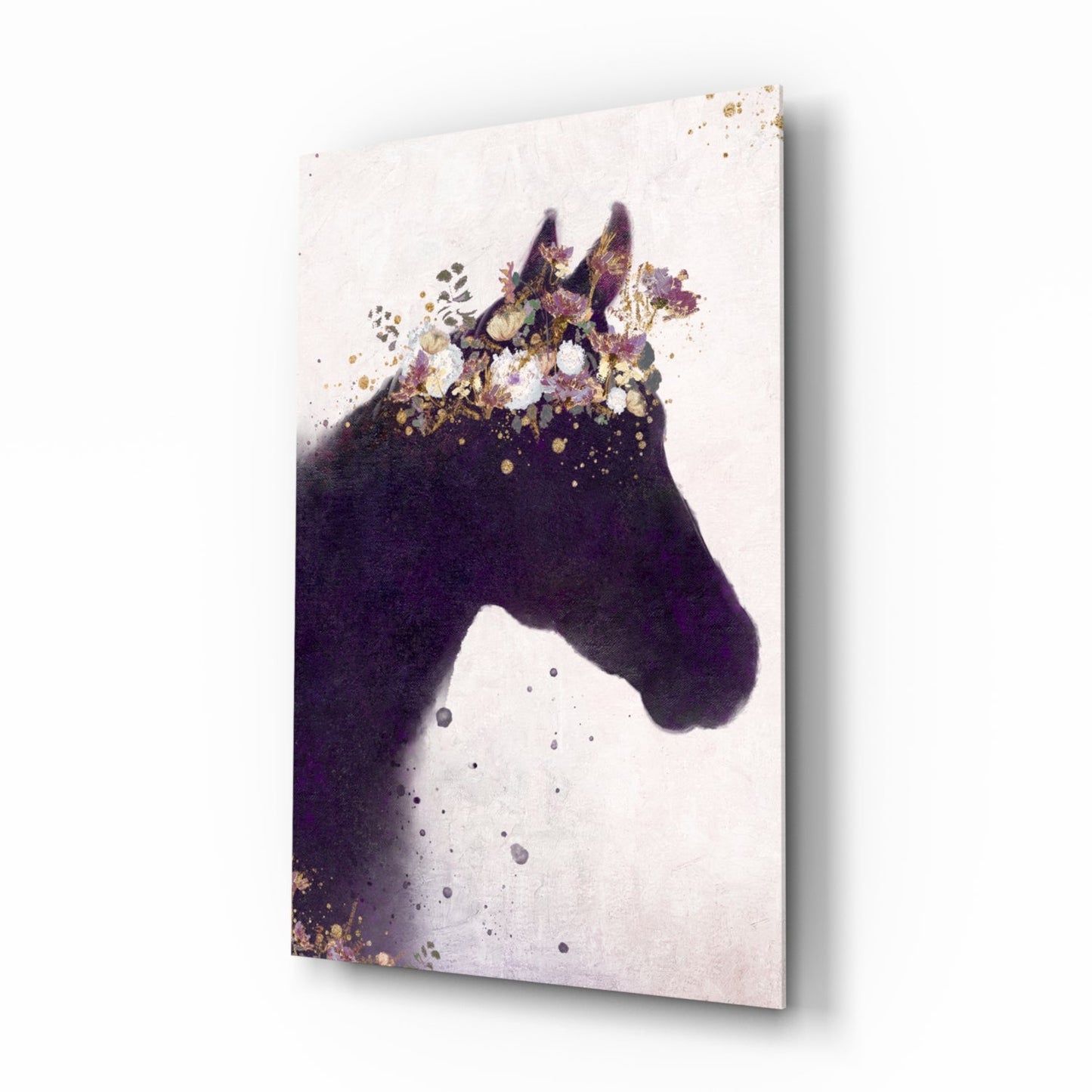 Horse silhouette glass wall art
