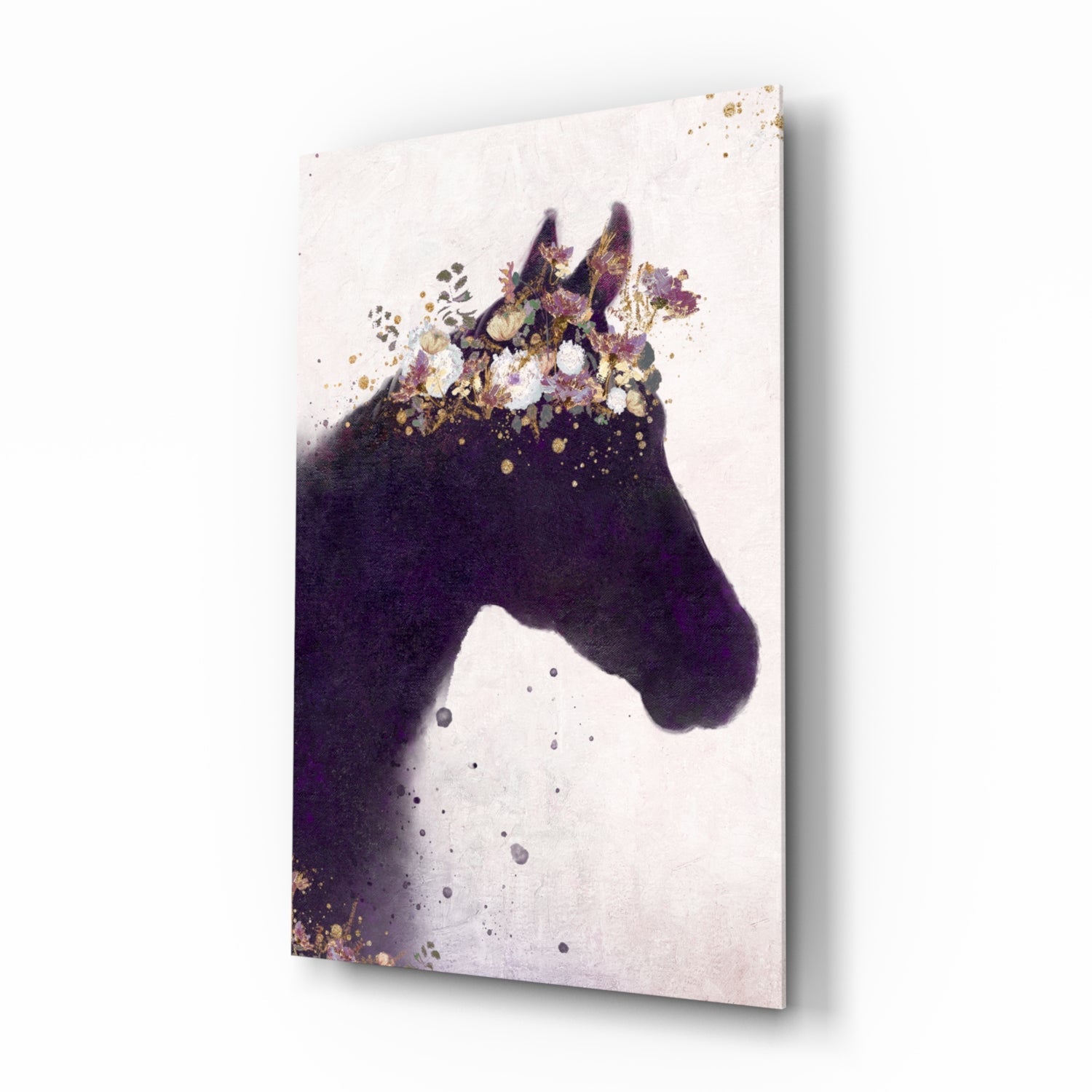 Horse silhouette glass wall art