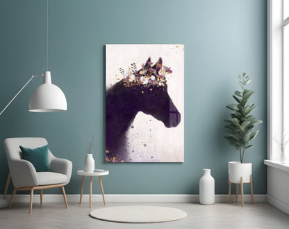 Horse Silhouette Glass Wall Art