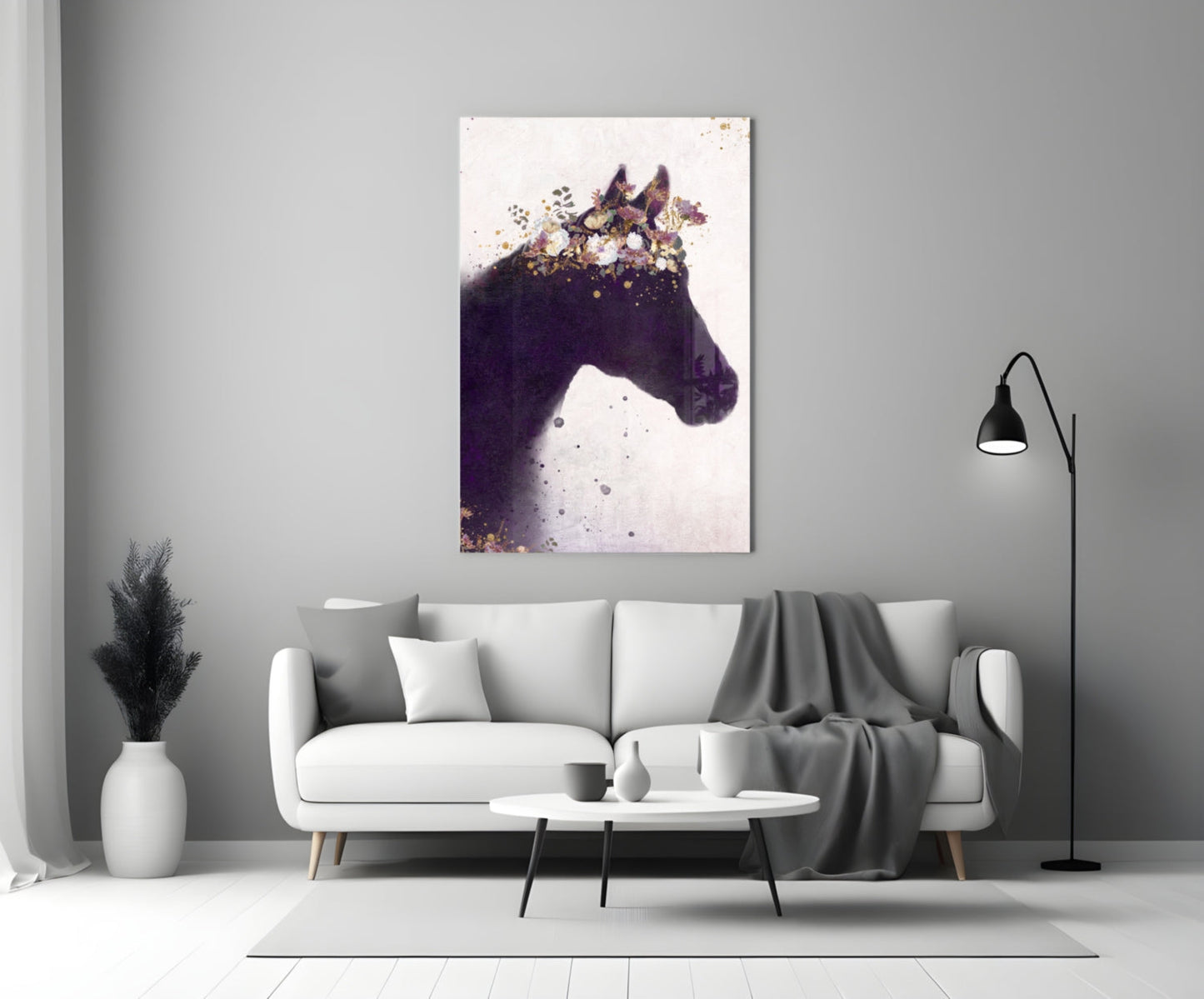 Horse Silhouette Glass Wall Art