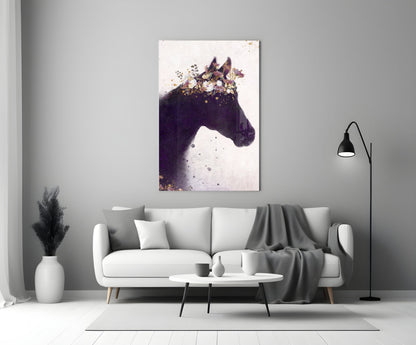 Horse Silhouette Glass Wall Art