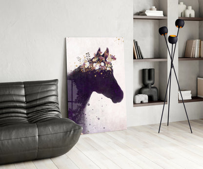 Horse Silhouette Glass Wall Art
