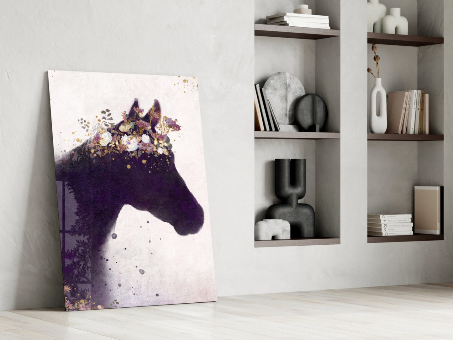 Horse Silhouette Glass Wall Art