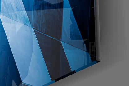 Cobalt Geometric Facade Glass Wall Art