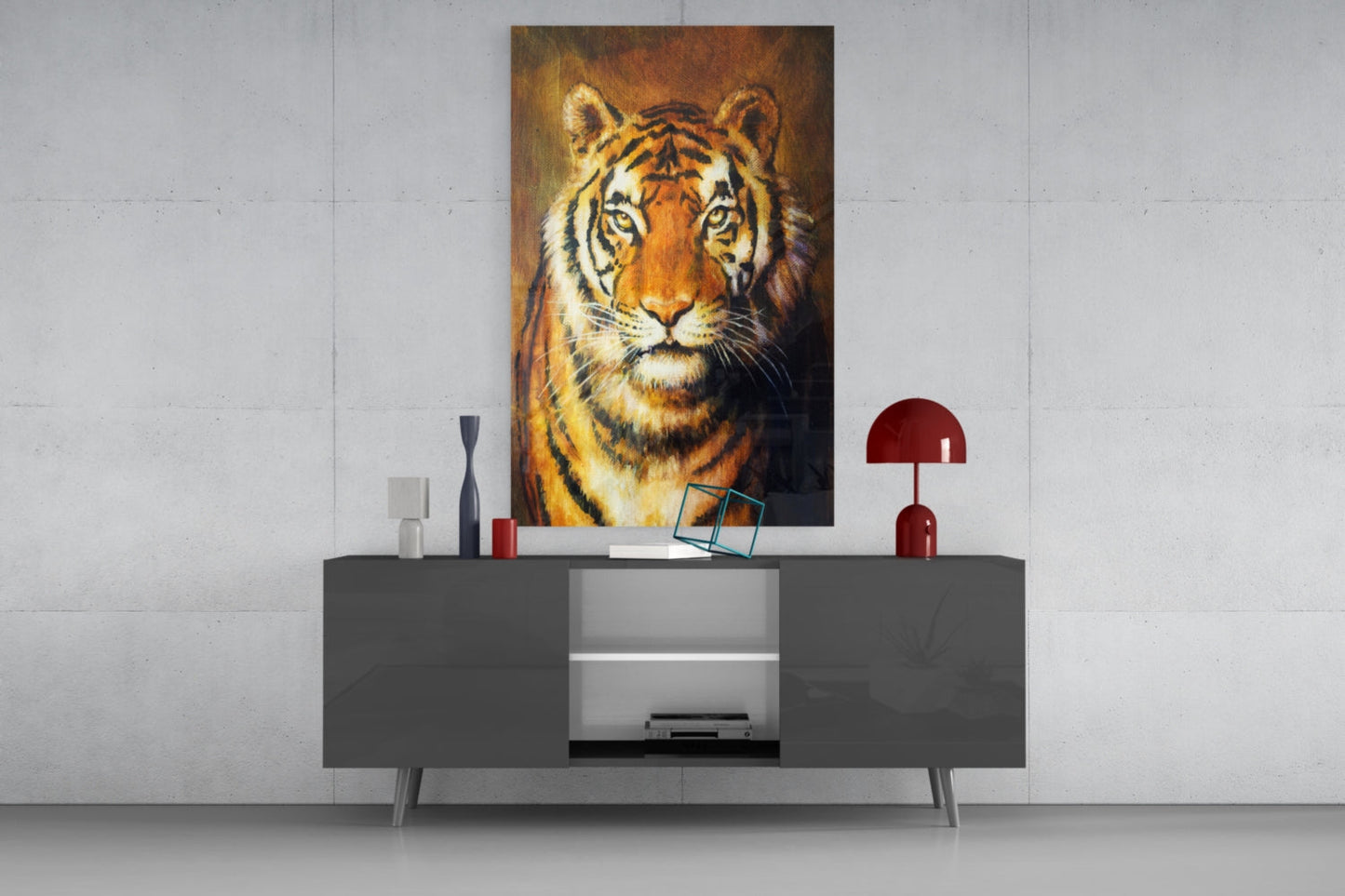 Tiger Glass Wall Art - Classical Wildlife Portrait
