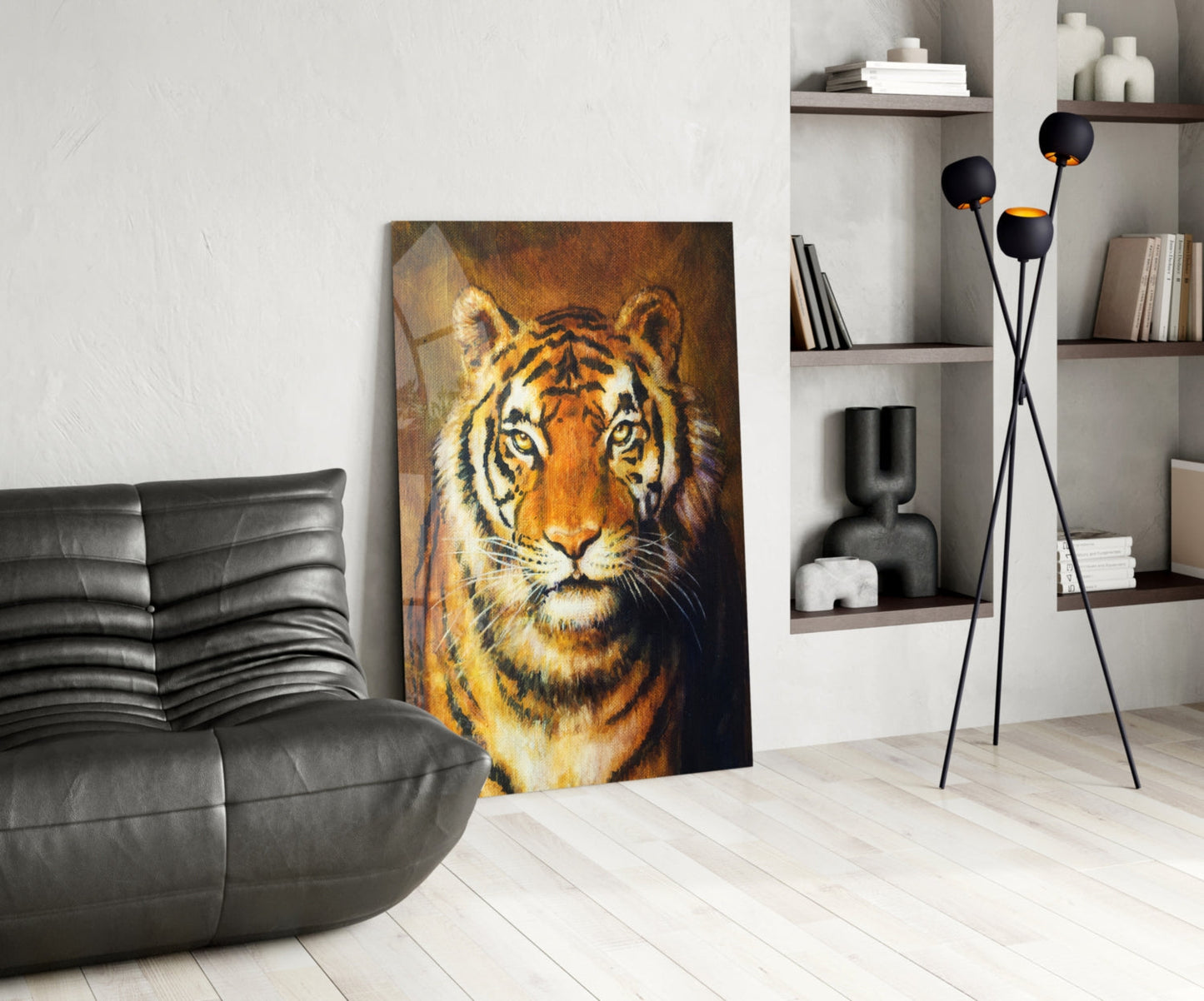 Tiger Glass Wall Art - Classical Wildlife Portrait