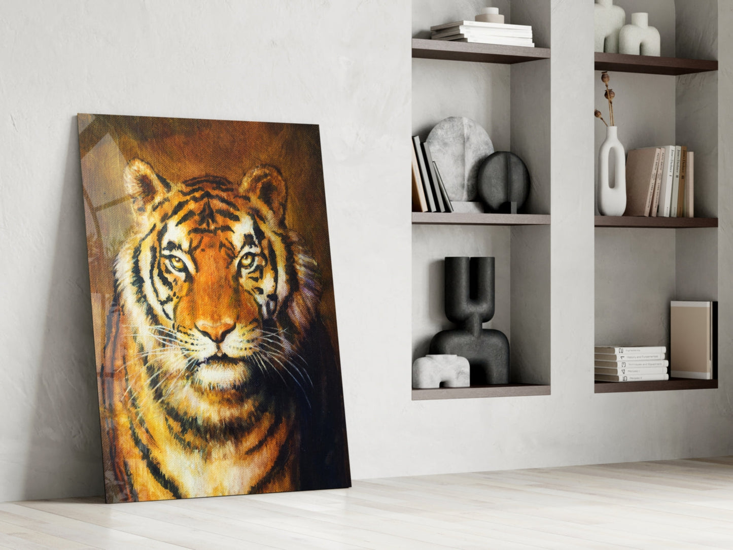 Tiger Glass Wall Art - Classical Wildlife Portrait