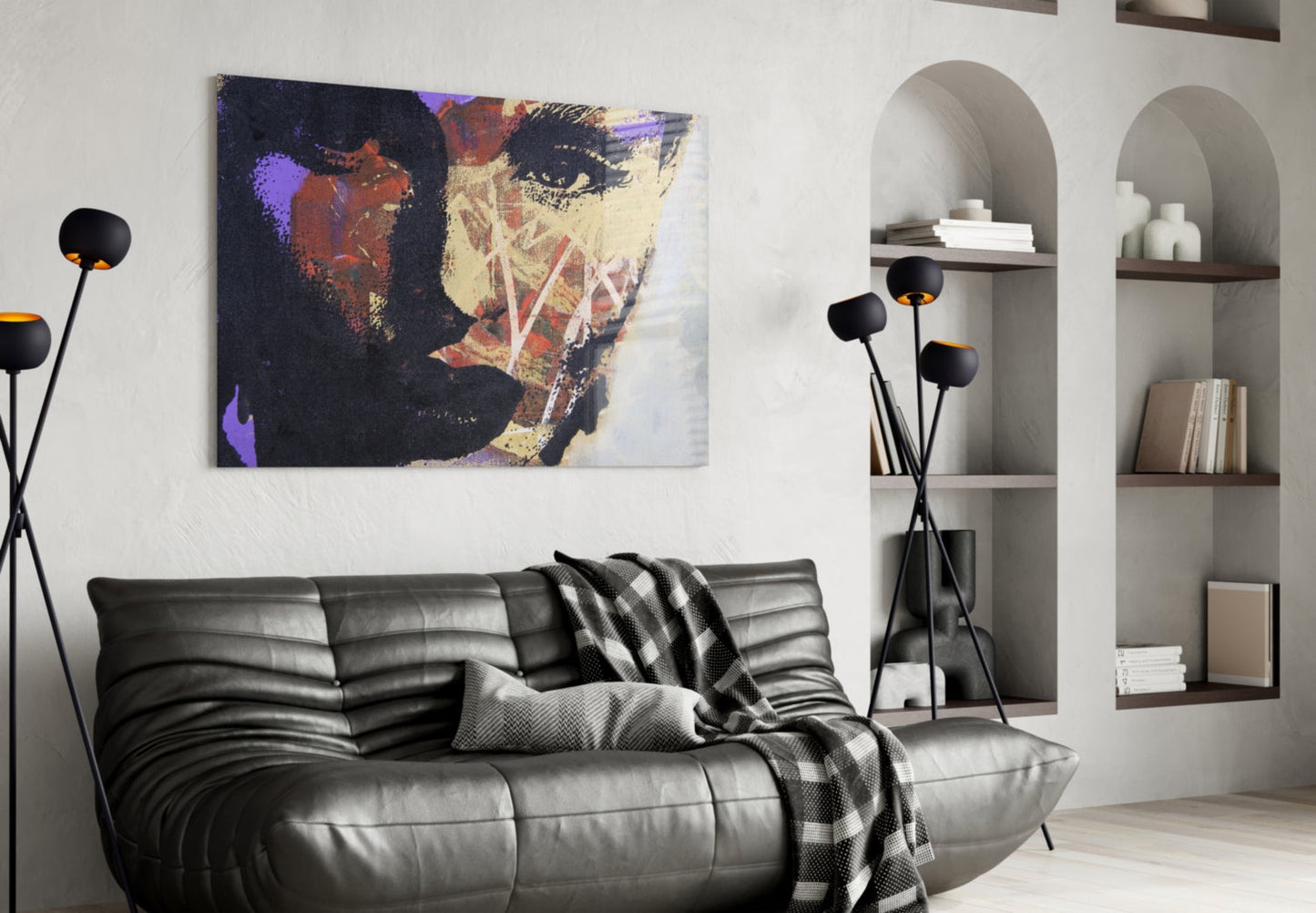 Collage Portrait Glass Wall Art