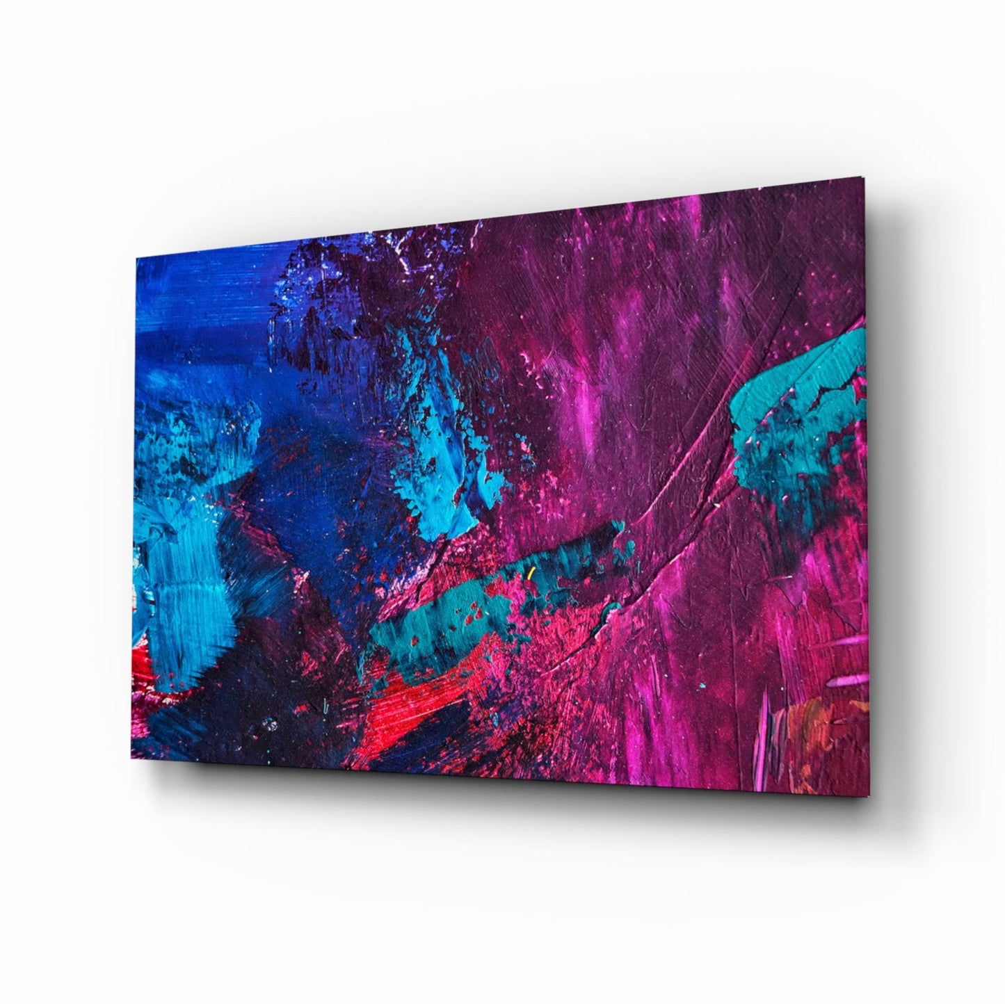 Abstract Colors glass wall art jewel-tone palette design